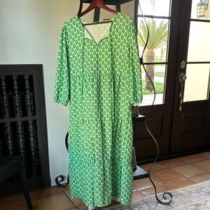 Green Patterned Maxi Dress